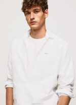 Men White Pepe Jeans Lawson Regular Fit Oxford Shirt 60J401044 - Image 3