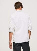 Men White Pepe Jeans Lawson Regular Fit Oxford Shirt 60J401044 - Image 4