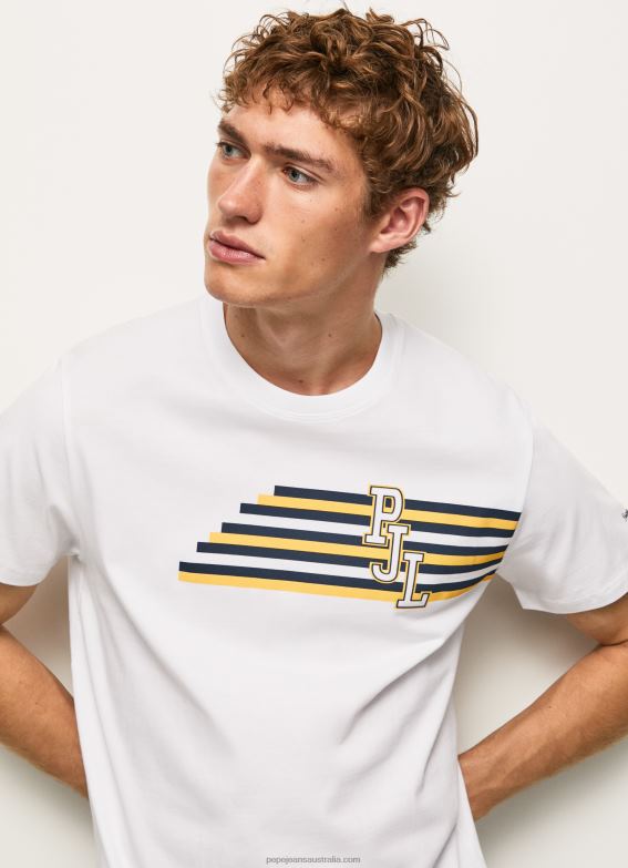 men_white_pepe_jeans_letters_logo_t_shirt_60j40977.jpg Men White Pepe Jeans Letters Logo T-Shirt 60J40977 - Image 1