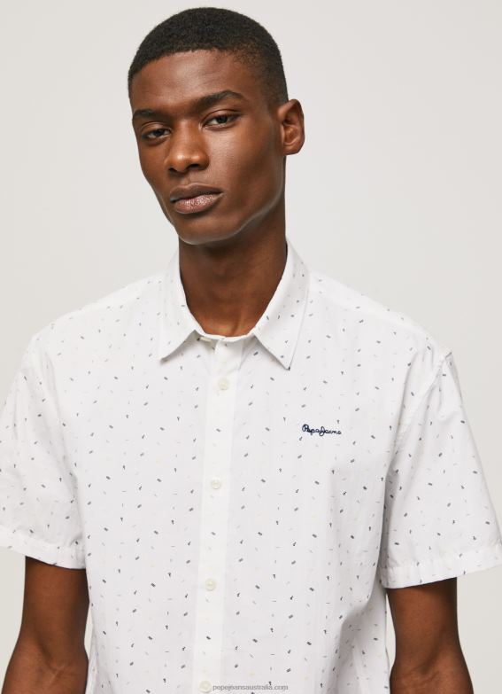 men_white_pepe_jeans_lindenberg_short_sleeved_shirt_60j401063.jpg Men White Pepe Jeans Lindenberg Short Sleeved Shirt 60J401063 - Image 1