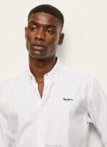 Men White Pepe Jeans Lisselton Striped Dobby Shirt 60J401064 - Image 3