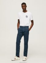 Men White Pepe Jeans Logo Print T-Shirt 60J40953 - Image 2