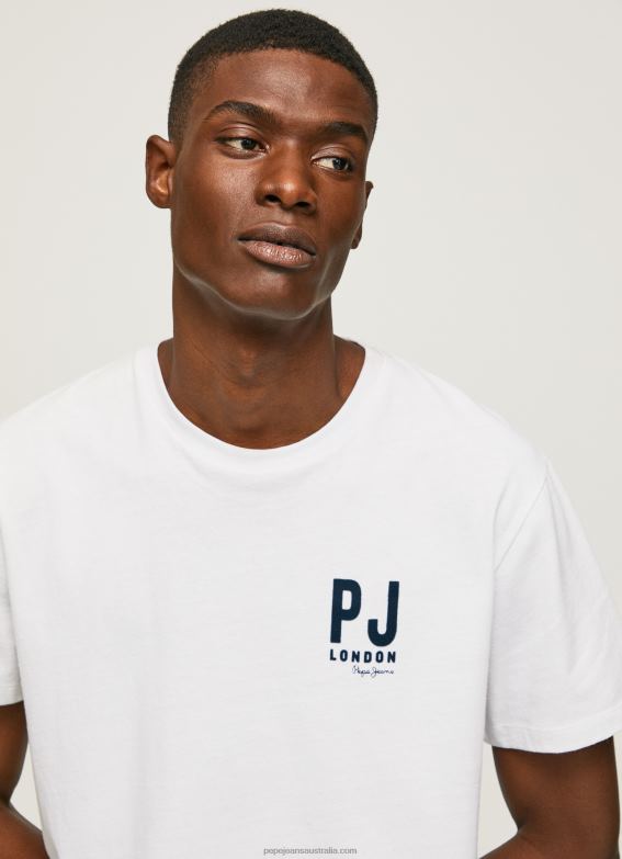 men_white_pepe_jeans_logo_print_t_shirt_60j40953.jpg Men White Pepe Jeans Logo Print T-Shirt 60J40953 - Image 1