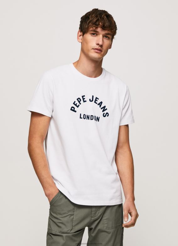 men_white_pepe_jeans_logo_print_t_shirt_60j40982.jpg Men White Pepe Jeans Logo Print T-Shirt 60J40982 - Image 1