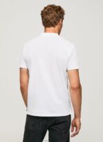 Men White Pepe Jeans Logo T-Shirt 60J401085 - Image 4