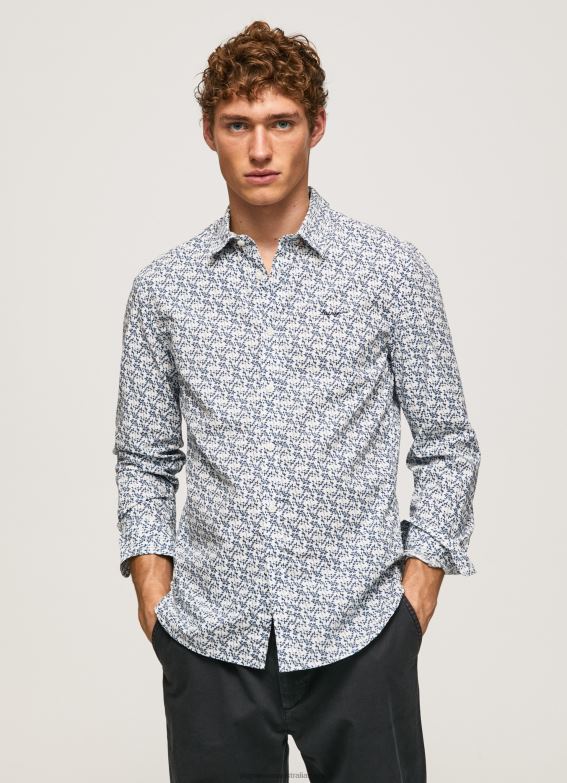 men_white_pepe_jeans_lou_slim_fit_poplin_shirt_60j401070.jpg Men White Pepe Jeans Lou Slim Fit Poplin Shirt 60J401070 - Image 1