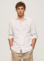 Men White Pepe Jeans Lynton Regular Fit Oxford Shirt 60J401034