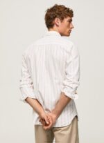 Men White Pepe Jeans Lynton Regular Fit Oxford Shirt 60J401034 - Image 4
