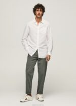 Men White Pepe Jeans Parker Long Sleeved Shirt 60J401073 - Image 2