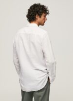 Men White Pepe Jeans Parker Long Sleeved Shirt 60J401073 - Image 4