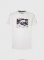 Men White Pepe Jeans Photo Print T-Shirt 60J40955 - Image 5