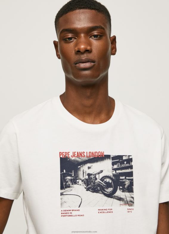 men_white_pepe_jeans_photo_print_t_shirt_60j40955.jpg Men White Pepe Jeans Photo Print T-Shirt 60J40955 - Image 1