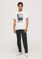 Men White Pepe Jeans Photo Print T-Shirt 60J40958 - Image 2