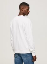 Men White Pepe Jeans Printed Logo Cotton Jumper 60J40880 - Image 4