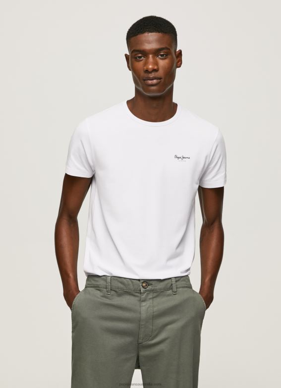men_white_pepe_jeans_printed_logo_cotton_t_shirt_60j401011.jpg Men White Pepe Jeans Printed Logo Cotton T-Shirt 60J401011 - Image 1
