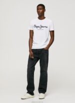 Men White Pepe Jeans Short-Sleeved Cotton T-Shirt 60J401002 - Image 2