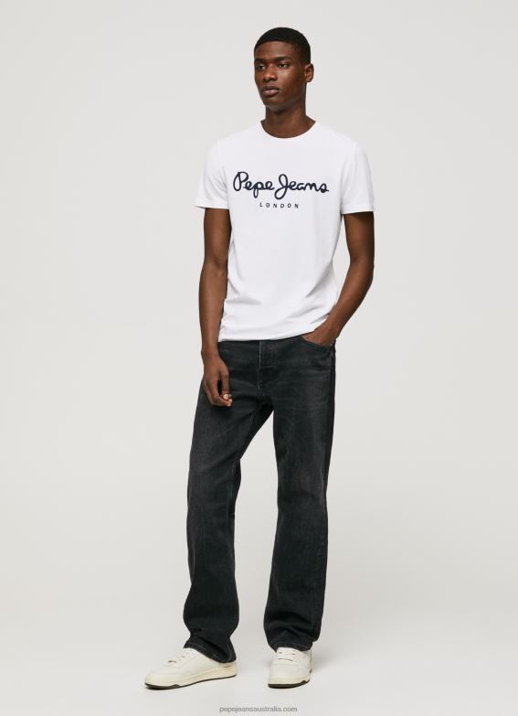 Men White Pepe Jeans Short-Sleeved Cotton T-Shirt 60J401002 - Image 2