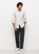 Men White Pepe Jeans Slim Fit Poplin Cotton Shirt 60J401022 - Image 2