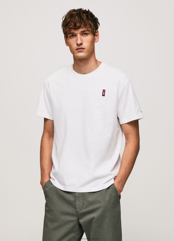men_white_pepe_jeans_telephone_booth_t_shirt_60j40984.jpg Men White Pepe Jeans Telephone Booth T-Shirt 60J40984 - Image 1