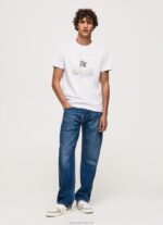 Men White Pepe Jeans Union Jack Flag Cotton T-Shirt 60J40945 - Image 2