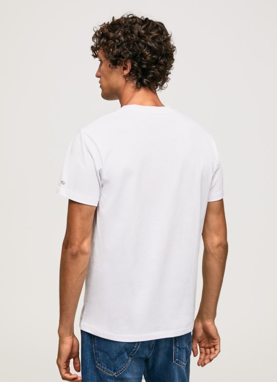 Men White Pepe Jeans Union Jack Flag Cotton T-Shirt 60J40945 - Image 4