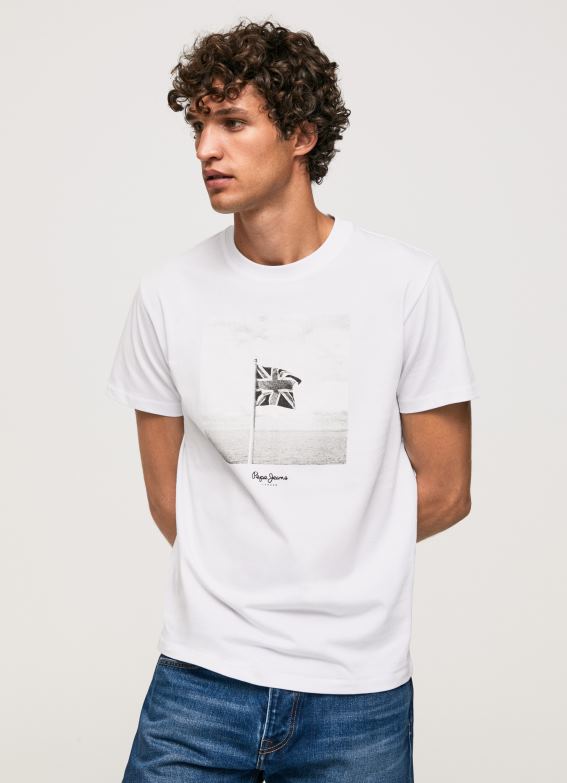 men_white_pepe_jeans_union_jack_flag_cotton_t_shirt_60j40945.jpg Men White Pepe Jeans Union Jack Flag Cotton T-Shirt 60J40945 - Image 1