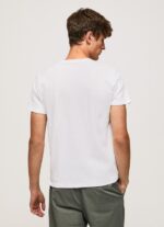 Men White Pepe Jeans Waffle Knit Cotton T-Shirt 60J40960 - Image 4