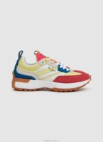 Women Acid Yellow Pepe Jeans Lucky Print Combined Sneakers 60J40572