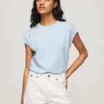 Women Bay Pepe Jeans Bloom Basic T-Shirt With Logo 60J40448