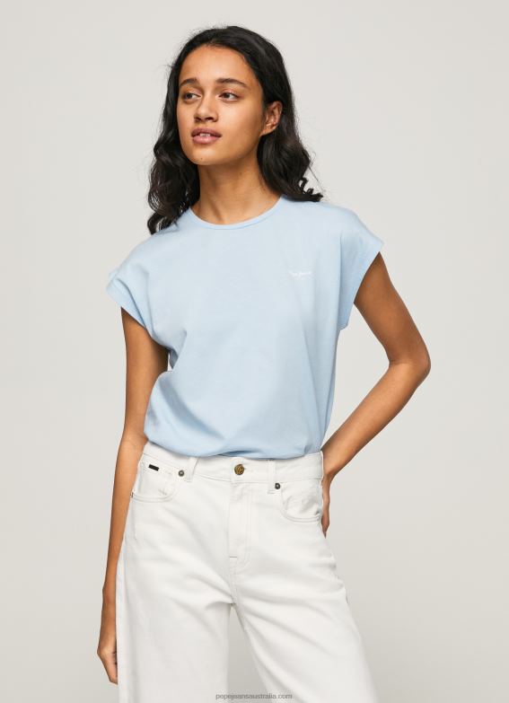 women_bay_pepe_jeans_bloom_basic_t_shirt_with_logo_60j40448.jpg Women Bay Pepe Jeans Bloom Basic T-Shirt With Logo 60J40448 - Image 1