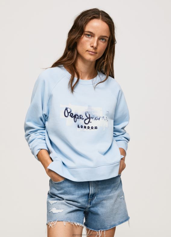 women_bay_pepe_jeans_cropped_cotton_jumper_60j40271.jpg Women Bay Pepe Jeans Cropped Cotton Jumper 60J40271 - Image 1