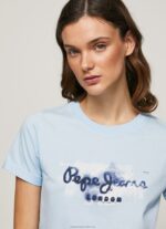 Women Bay Pepe Jeans Gradient Logo Cotton T-Shirt 60J40422 - Image 3