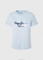 Women Bay Pepe Jeans Gradient Logo Cotton T-Shirt 60J40422 - Image 5