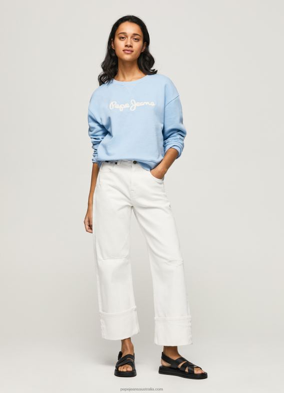 women_bay_pepe_jeans_logo_printed_jumper_60j40275.jpg Women Bay Pepe Jeans Logo Printed Jumper 60J40275 - Image 1