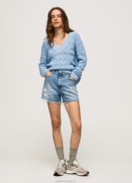Women Bay Pepe Jeans Relaxed Fit Openwork Jersey 60J40229 - Image 2