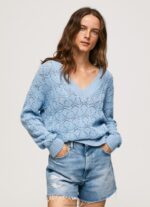 Women Bay Pepe Jeans Relaxed Fit Openwork Jersey 60J40229 - Image 3