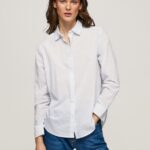 Women Bay Pepe Jeans Striped Cotton Voile Shirt 60J40324