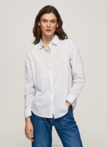 Women Bay Pepe Jeans Striped Cotton Voile Shirt 60J40324