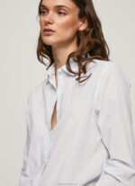 Women Bay Pepe Jeans Striped Cotton Voile Shirt 60J40324 - Image 3