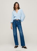 Women Bay Pepe Jeans V-Neck Cropped Fit Top 60J40326 - Image 2