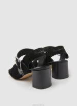 Women Black Pepe Jeans Altea Basic Suede Sandals 60J40648 - Image 4