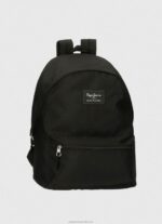 Women Black Pepe Jeans Aris Double Zip Performance Backpack 60J40752