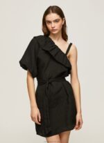 Women Black Pepe Jeans Asymmetrical Dress 60J40200