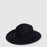 Women Black Pepe Jeans Breathable Wide-Brimmed Hat 60J40776