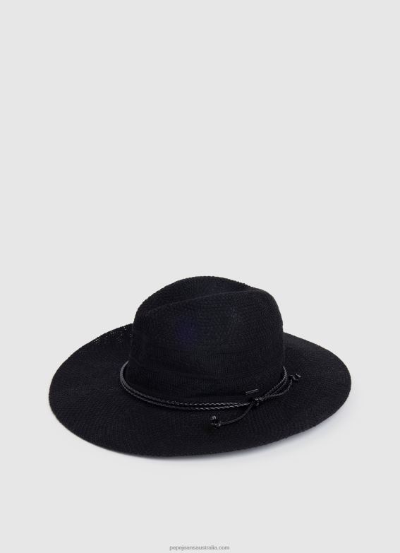 women_black_pepe_jeans_breathable_wide_brimmed_hat_60j40776.jpg Women Black Pepe Jeans Breathable Wide-Brimmed Hat 60J40776 - Image 1