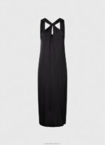 Women Black Pepe Jeans Casey Plain Satin Dress 60J40186 - Image 5