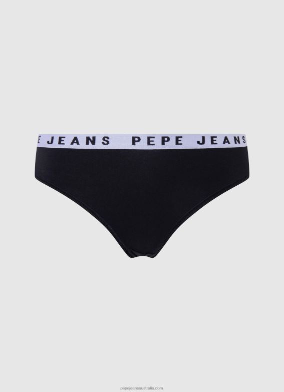 women_black_pepe_jeans_classic_thong_with_printed_logo_60j40569.jpg Women Black Pepe Jeans Classic Thong With Printed Logo 60J40569 - Image 1