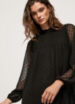 Women Black Pepe Jeans Dot-Print Mini Dress 60J40207 - Image 3
