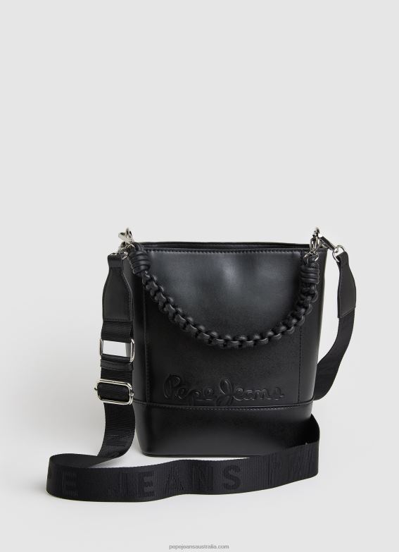 women_black_pepe_jeans_double_handled_bucket_bag_60j40732.jpg Women Black Pepe Jeans Double-Handled Bucket Bag 60J40732 - Image 1