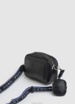 Women Black Pepe Jeans Embossed Logo Maxi Crossbody Bag 60J40713 - Image 2